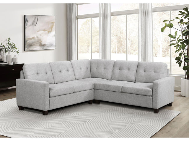 Georgina Steel Beige 3-piece Upholstered Sectional Sofa - Ornate Home