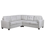 Georgina Steel Beige 3-piece Upholstered Sectional Sofa - Ornate Home