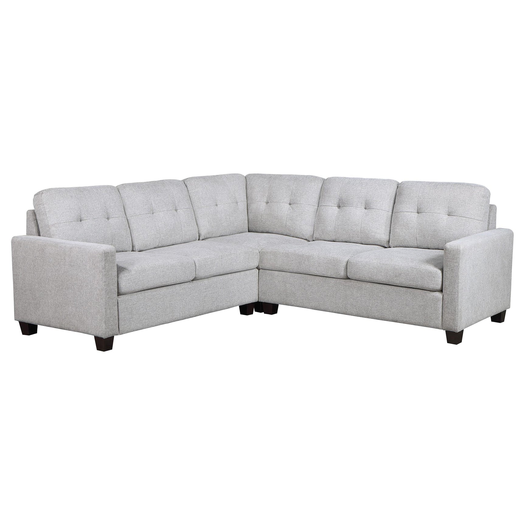 Georgina Steel Beige 3-piece Upholstered Sectional Sofa - Ornate Home