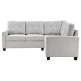 Georgina Steel Beige 3-piece Upholstered Sectional Sofa - Ornate Home
