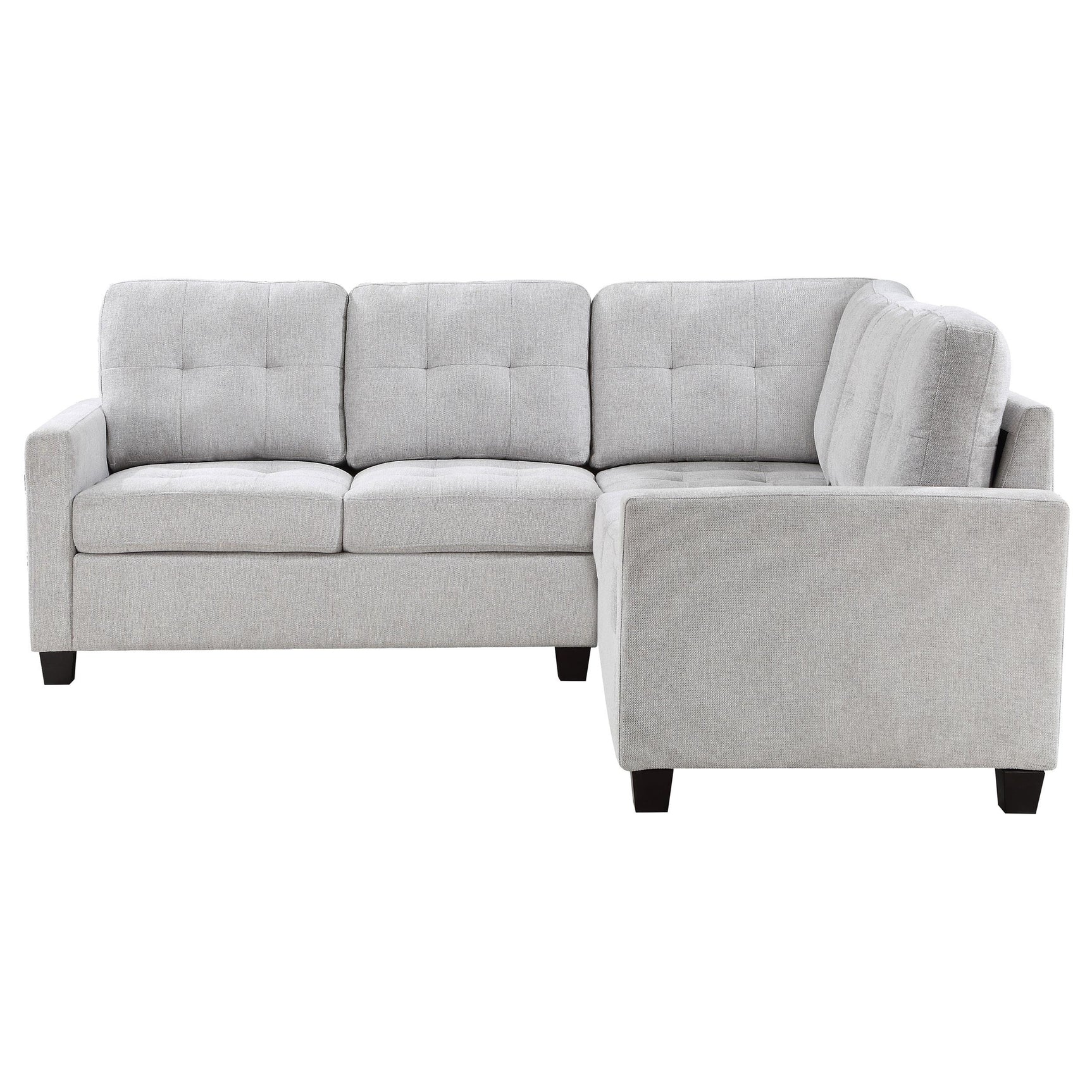 Georgina Steel Beige 3-piece Upholstered Sectional Sofa - Ornate Home