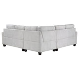 Georgina Steel Beige 3-piece Upholstered Sectional Sofa - Ornate Home