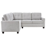 Georgina Steel Beige 3-piece Upholstered Sectional Sofa - Ornate Home