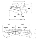 Georgina Steel Beige 3-piece Upholstered Sectional Sofa - Ornate Home