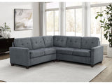 Georgina Steel Grey 3-piece Upholstered Sectional Sofa - Ornate Home