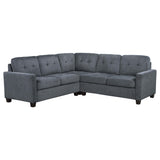 Georgina Steel Grey 3-piece Upholstered Sectional Sofa - Ornate Home