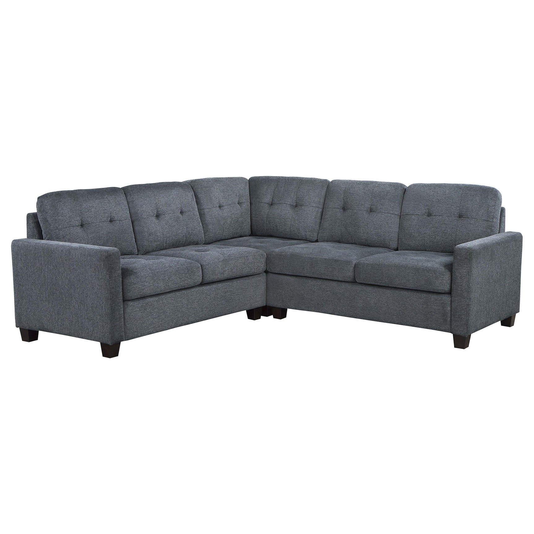 Georgina Steel Grey 3-piece Upholstered Sectional Sofa - Ornate Home