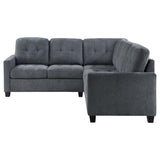 Georgina Steel Grey 3-piece Upholstered Sectional Sofa - Ornate Home