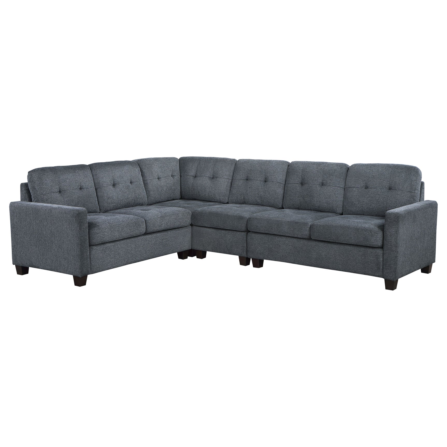 Georgina Steel Grey 4-piece Modular Sectional Sofa - Ornate Home