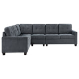 Georgina Steel Grey 4-piece Modular Sectional Sofa - Ornate Home