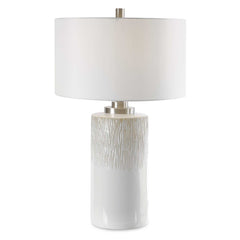 Georgios White Cylinder Table Lamp - Ornate Home