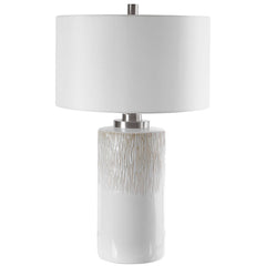 Georgios White Cylinder Table Lamp - Ornate Home