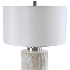 Georgios White Cylinder Table Lamp - Ornate Home