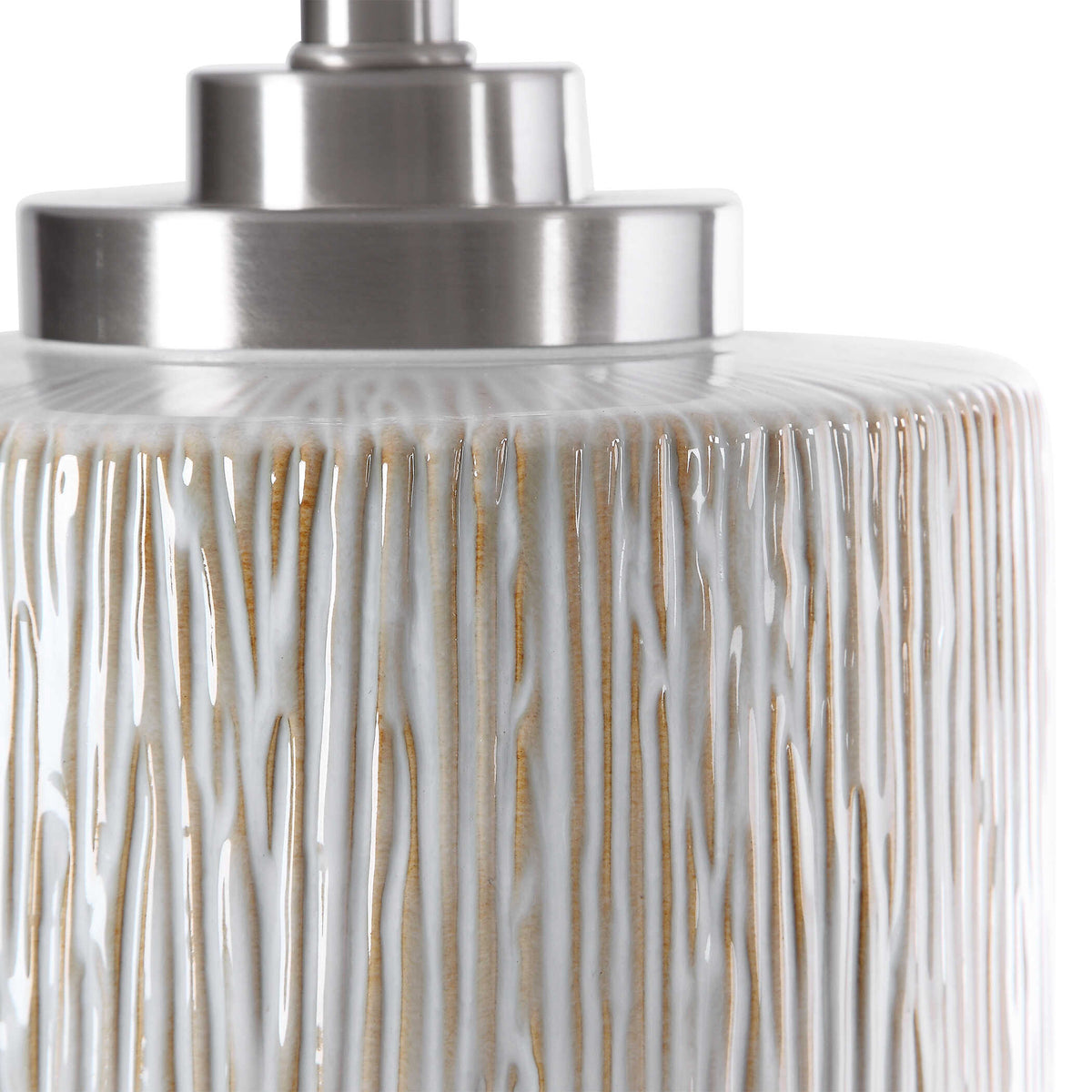 Georgios White Cylinder Table Lamp - Ornate Home