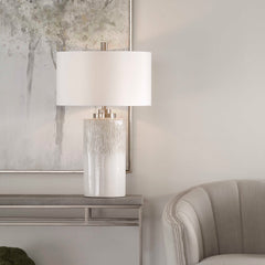 Georgios White Cylinder Table Lamp - Ornate Home
