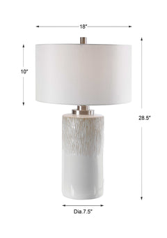 Georgios White Cylinder Table Lamp - Ornate Home