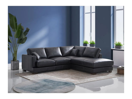 Geralyn Black Sectional Sofa W/2 Pillows - Ornate Home