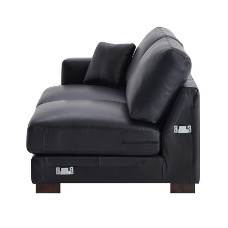 Geralyn Black Sectional Sofa W/2 Pillows - Ornate Home