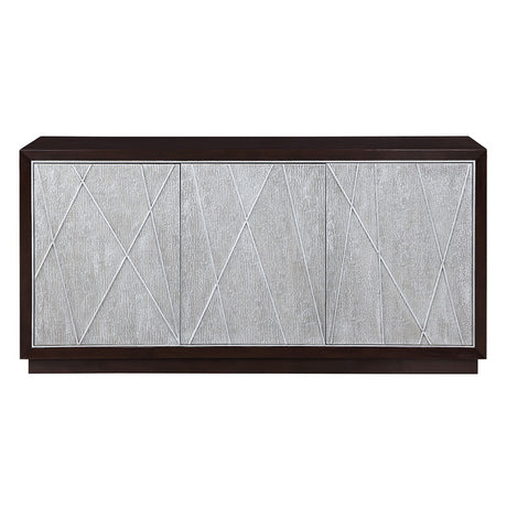 Geranio Metallic Silver Console Cabinet - Ornate Home