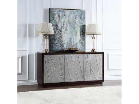 Geranio Metallic Silver Console Cabinet - Ornate Home