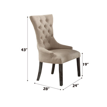 Gerardo Beige & Espresso Dining Chair (Set of 2) - Ornate Home