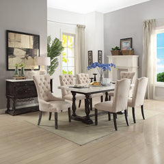 Gerardo Beige & Espresso Side Chair (Set of 2) - Ornate Home