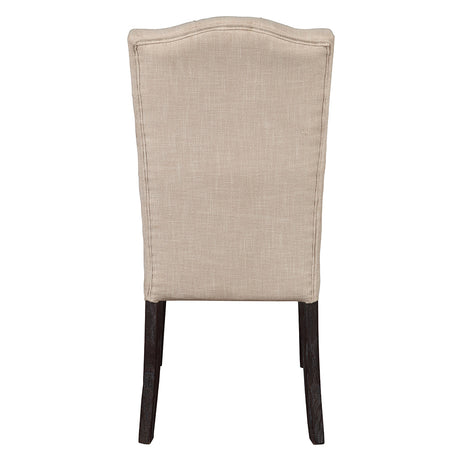 Gerardo Beige & Espresso Side Chair (Set of 2) - Ornate Home