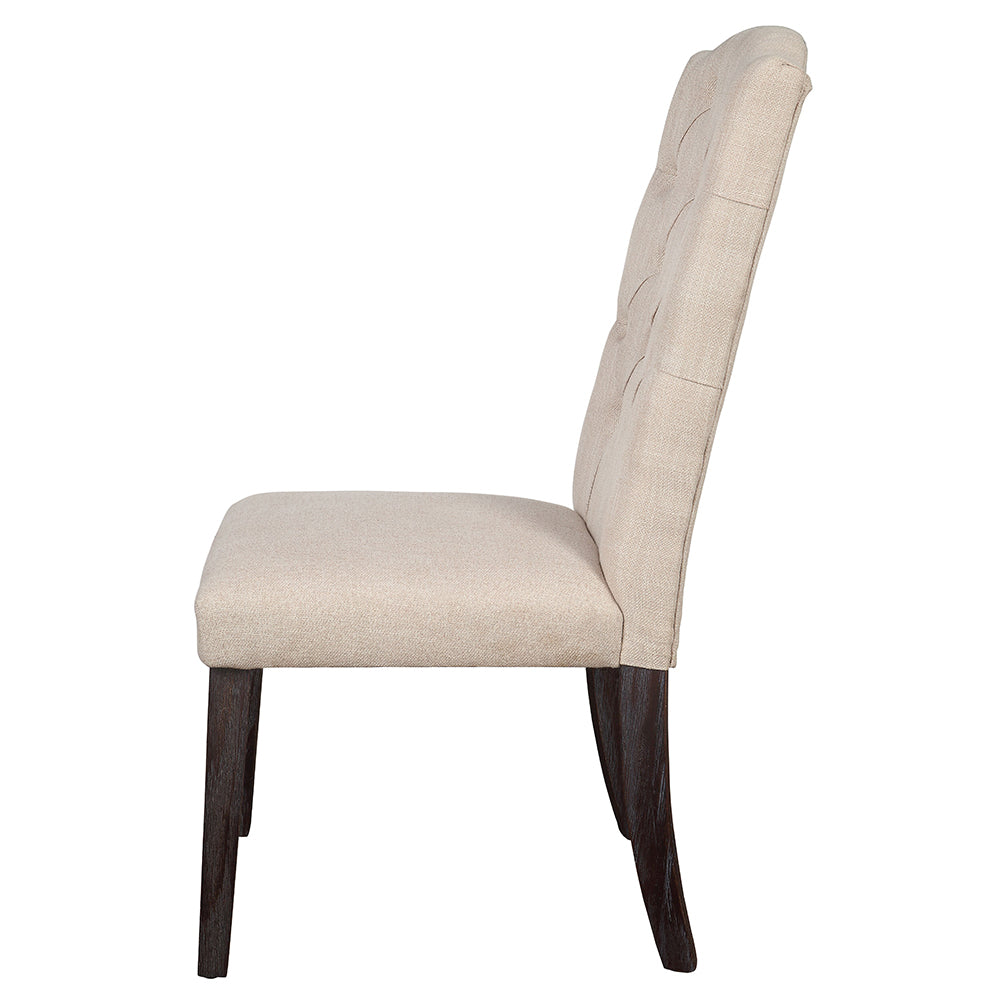 Gerardo Beige & Espresso Side Chair (Set of 2) - Ornate Home