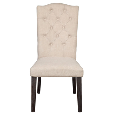 Gerardo Beige & Espresso Side Chair (Set of 2) - Ornate Home