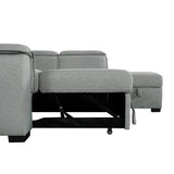 Gerardo Gray 3pc L Shape Sectional Sofa Bed w/ Storage Ottoman - Ornate Home