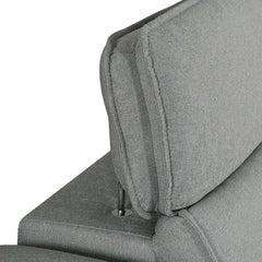 Gerardo Gray 3pc L Shape Sectional Sofa Bed w/ Storage Ottoman - Ornate Home
