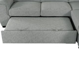 Gerardo Gray 3pc L Shape Sectional Sofa Bed w/ Storage Ottoman - Ornate Home