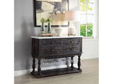 Gerardo White Marble & Weathered Espresso Dining Server - Ornate Home