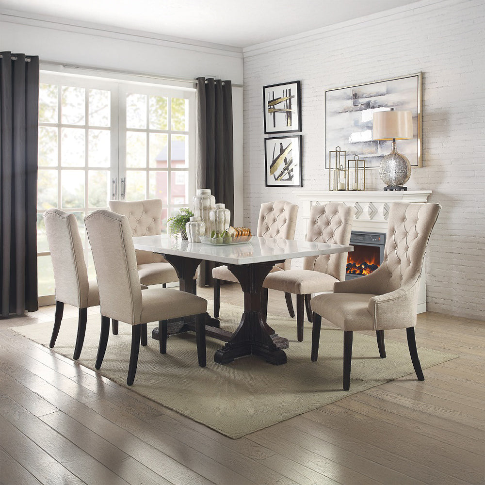 Gerardo White Marble & Weathered Espresso Dining Table by ACME