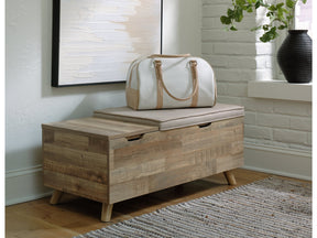 Gerdanet Beige/Brown Storage Bench (Online Special Price) - Ornate Home