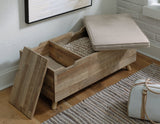 Gerdanet Beige/Brown Storage Bench (Online Special Price) - Ornate Home