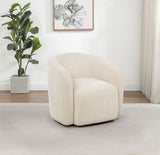 Gerley Beige Chenille Upholstered Swivel Accent Chair - Ornate Home