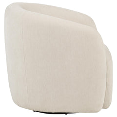 Gerley Beige Chenille Upholstered Swivel Accent Chair - Ornate Home