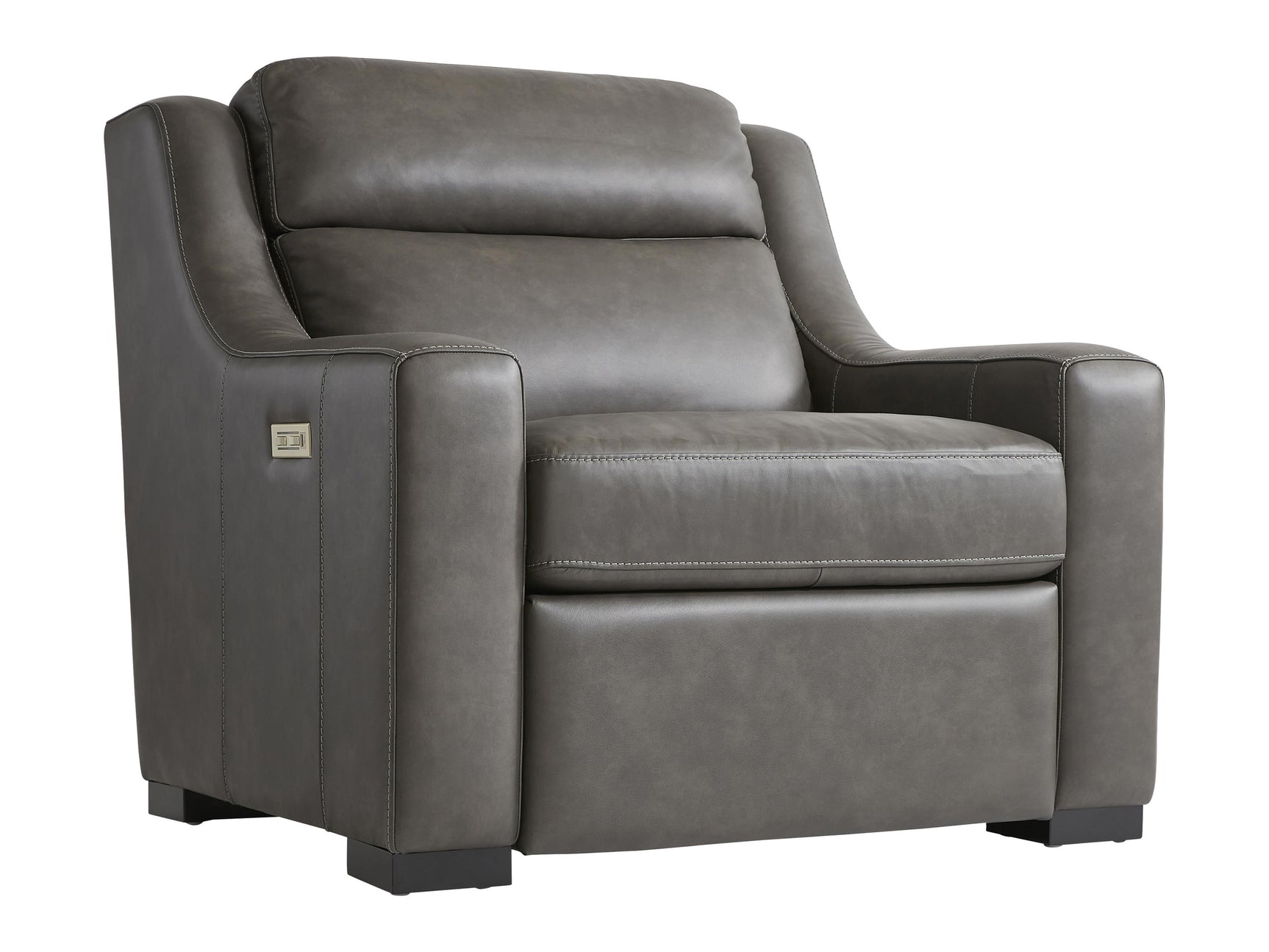 Germain Grey Leather Power Motion Chair - Ornate Home