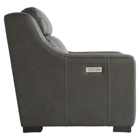 Germain Grey Leather Power Motion Chair - Ornate Home