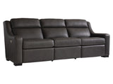 Germain Grey Leather Power Motion Sofa - Ornate Home