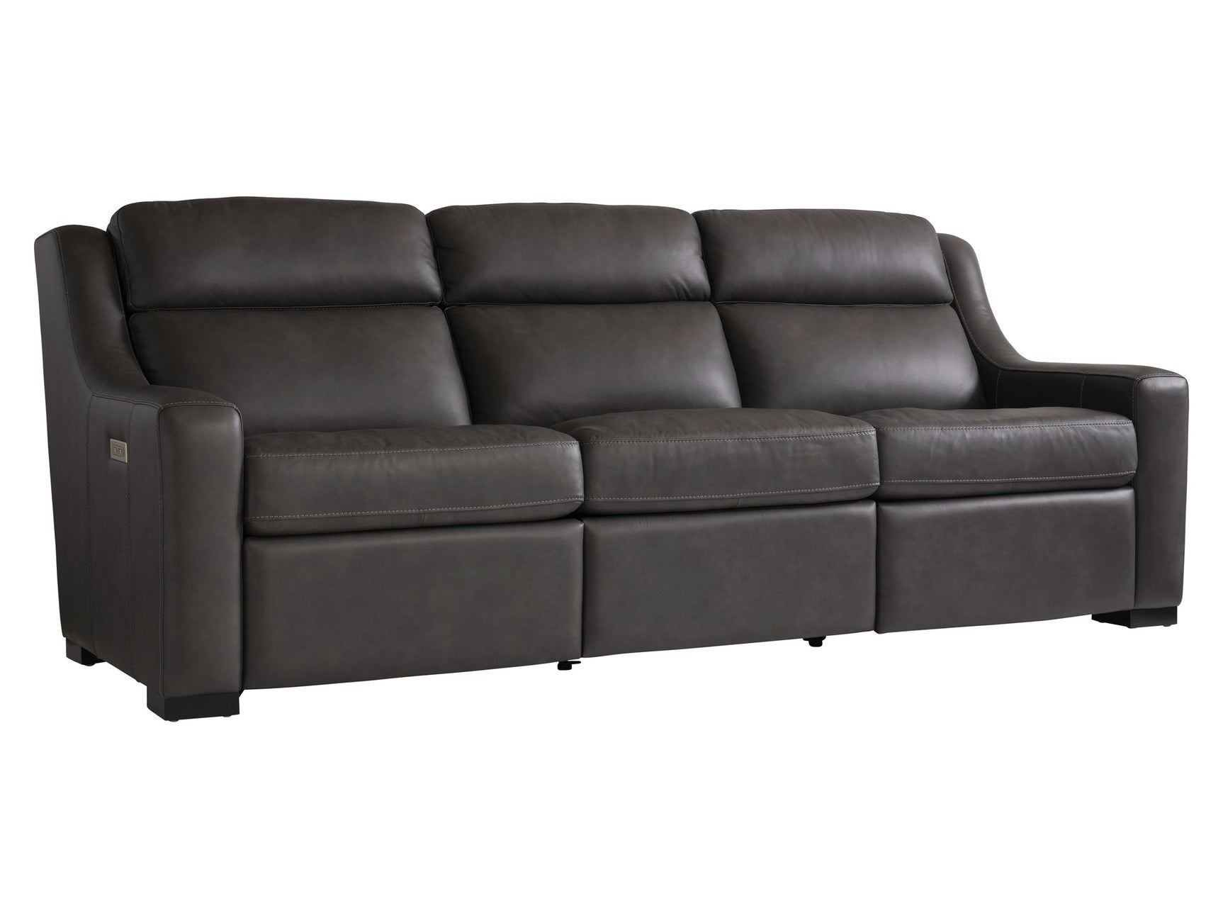 Germain Grey Leather Power Motion Sofa - Ornate Home