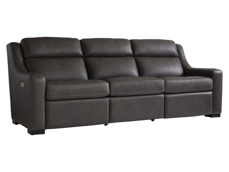 Germain Grey Leather Power Motion Sofa - Ornate Home