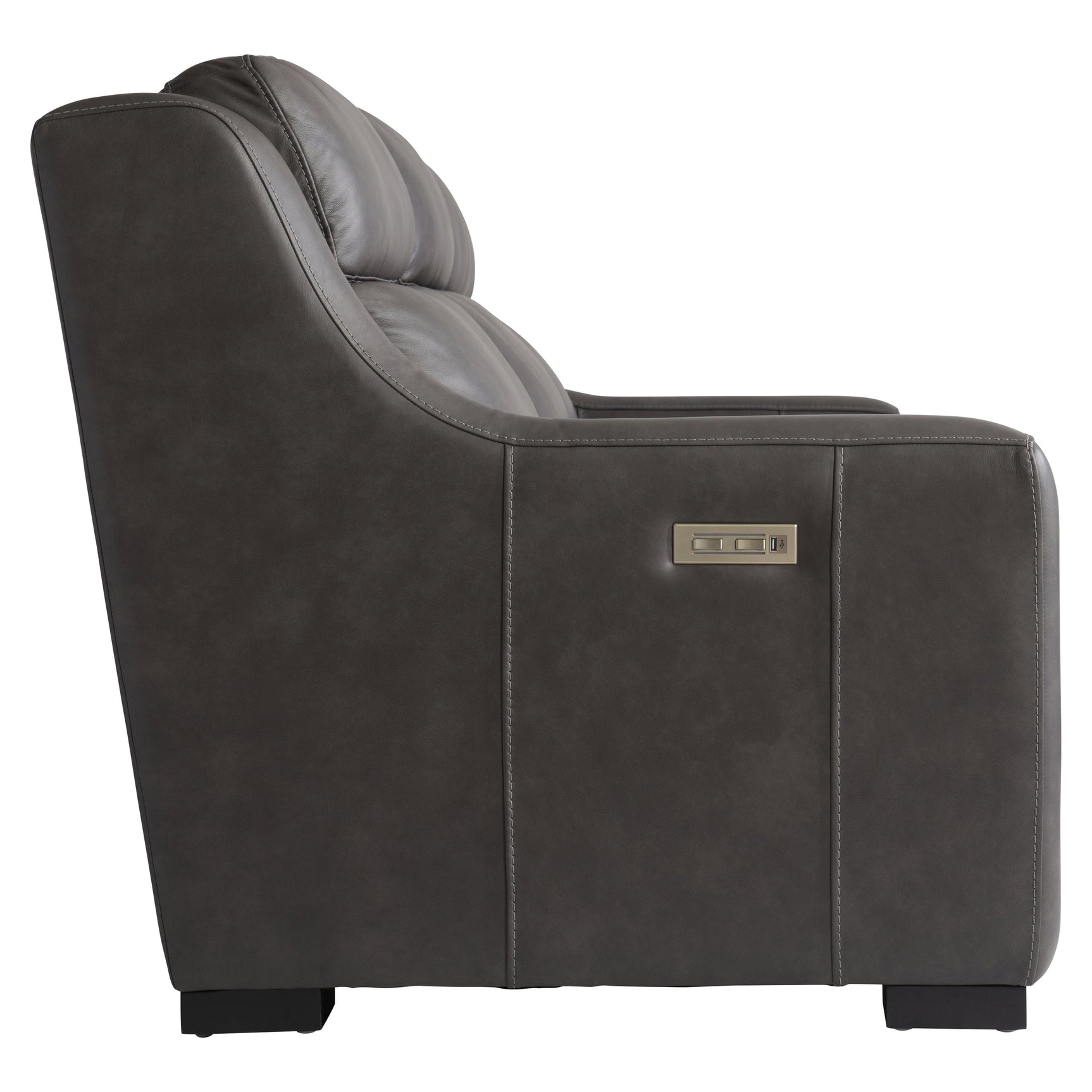 Germain Grey Leather Power Motion Sofa - Ornate Home