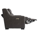 Germain Grey Leather Power Motion Sofa - Ornate Home