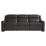 Germain Grey Leather Power Motion Sofa - Ornate Home
