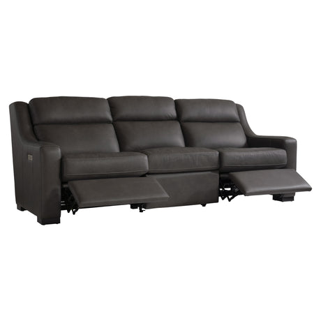 Germain Grey Leather Power Motion Sofa - Ornate Home