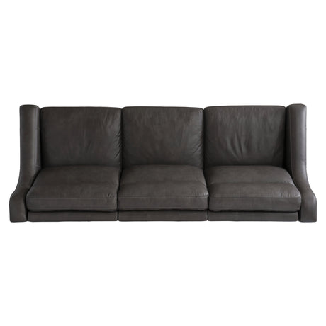 Germain Grey Leather Power Motion Sofa - Ornate Home