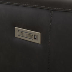 Germain Grey Leather Power Motion Sofa - Ornate Home