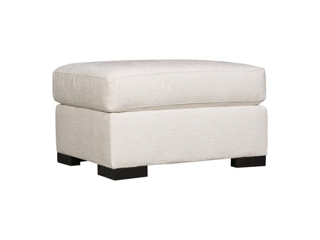 Germain White/Cream Fabric Ottoman - Ornate Home